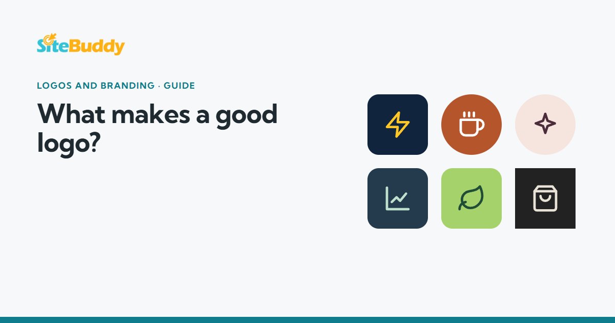 Six simple logo marks in different colours and shapes, showing distinctive small business logos